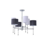 ΦΩΤΙΣΤΙΚΟ ΚΡΕΜΑΣΤΟ ΥΦΑΣΜΑ 6ΦΩΤΟ 6XE14 ΜΑΧ 40W Φ740X640mm ΛΕΥΚΟ-ΜΑΥΡΟ ARTE ILLUMINA VELI - Image 2