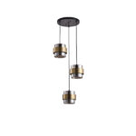 ΦΩΤΙΣΤΙΚΟ ΚΡΕΜΑΣΤΟ ΡΟΖΕΤΑ 3ΦΩΤΟ 3XE27 Max15w 430X1215mm Max15w ΜΑΥΡΟ-ΧΡΥΣΟ ARTE ILLUMINA RELIAC - Image 2