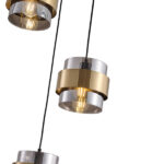 ΦΩΤΙΣΤΙΚΟ ΚΡΕΜΑΣΤΟ ΡΟΖΕΤΑ 3ΦΩΤΟ 3XE27 Max15w 430X1215mm Max15w ΜΑΥΡΟ-ΧΡΥΣΟ ARTE ILLUMINA RELIAC - Image 4