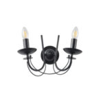 ΑΠΛΙΚΑ TOIXOY ΜΕΤΑΛΛΙΚΗ ΔΙΑΦΑΝΕΣ ΓΥΑΛΙ 2XE14 MAX 15W 320X300mm ΜΑΥΡO ARTE ILLUMINA KRISTALLO - Image 2