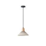 ΦΩΤΙΣΤΙΚΟ ΚΡΕΜΑΣΤΟ RUBBER WOOD-ΤΣΙΜΕΝΤΟ 1xΕ27 Max15w 250X250X180mm ΧΑΚΙ ARTE ILLUMINA GESSO - Image 2