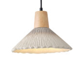 ΦΩΤΙΣΤΙΚΟ ΚΡΕΜΑΣΤΟ RUBBER WOOD-ΤΣΙΜΕΝΤΟ 1xΕ27 Max15w 250X250X180mm ΧΑΚΙ ARTE ILLUMINA GESSO - Image 4