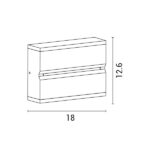 ΑΠΛΙΚΑ ΤΟΙΧΟΥ LED 12W 3000K IP54 180X126X50mm ΜΑΥΡΟ ARTE ILLUMINA - Image 4