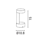 ΑΠΛΙΚΑ ΤΟΙΧΟΥ LED 9W 3000K IP54 108X150mm ΜΑΥΡΟ ARTE ILLUMINA - Image 4