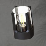 ΑΠΛΙΚΑ ΤΟΙΧΟΥ ΑΛΟΥΜΙΝΙΟΥ Ε27 ΜΑΧ 20W IP54 120Χ120Χ160mm ΜΑΥΡO ARTE ILLUMINA - Image 2