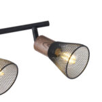 ΣΠΟΤ ΜΑΥΡΟ ΜΕ ΞΥΛΟ ΚΑΙ ΔΙΧΤΥ 3XE14 Max 7W  390X80X145mm ARTE ILLUMINA MESHY - Image 4