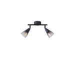 ΣΠΟΤ ΜΕΤΑΛΛΙΚΟ ΜΕ SMOKY ΓΥΑΛΙ 2ΦΩΤΟ 2XE14 MAX 7W  220X80X165mm ARTE ILLUMINA CLASSY - Image 2