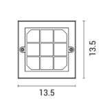 ΦΩΤΙΣΤΙΚΟ ΤΟΙΧΟΥ LED 6W 135X135X32 3CCT IP65 ΜΑΥΡΟ ARTE ILLUMINA SENARIO - Image 4