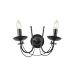 ΑΠΛΙΚΑ TOIXOY ΜΕΤΑΛΛΙΚΗ ΔΙΑΦΑΝΕΣ ΓΥΑΛΙ 2XE14 MAX 15W 320X300mm ΜΑΥΡO ARTE ILLUMINA KRISTALLO