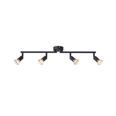 ΣΠΟΤ ΚΙΝΗΤΟ 4ΦΩΤΟ  ΜΕΤΑΛΛΙΚΟ Max 7W 4XGU10 600X80X130mm ΜΑΥΡΟ ARTE ILLUMINA VORRAS