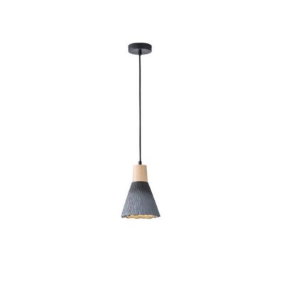 ΦΩΤΙΣΤΙΚΟ ΚΡΕΜΑΣΤΟ RUBBER WOOD&ΤΣΙΜΕΝΤΟ 1XE27 MAX 15W 160X160X220mm ΜΑΥΡΟ ARTE ILLUMINA GESSO