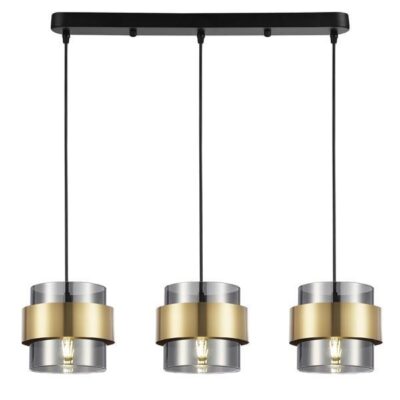 ΦΩΤΙΣΤΙΚΟ ΚΡΕΜΑΣΤΟ 3ΦΩΤΟ 3XE27 Max15w 180X1215mm Max15w ΜΑΥΡΟ-ΧΡΥΣΟ ARTE ILLUMINA RELIAC
