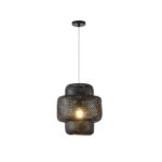 ΦΩΤΙΣΤΙΚΟ ΚΡΕΜΑΣΤΟ BAMBOO 1XE27 MAX 40W 310X310X350mm ΜΑΥΡΟ ARTE ILLUMINA AVRA