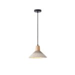ΦΩΤΙΣΤΙΚΟ ΚΡΕΜΑΣΤΟ RUBBER WOOD-ΤΣΙΜΕΝΤΟ 1xΕ27 Max15w 250X250X180mm ΧΑΚΙ ARTE ILLUMINA GESSO