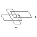 ΦΩΤΙΣΤΙΚΟ ΟΡΟΦΗΣ LED 90W 900X800X70 ΜΑΥΡΟ ARTE ILLUMINA - Image 3
