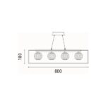 ΦΩΤΙΣΤΙΚΟ ΚΡΕΜΑΣΤΟ ΜΕΤΑΛΛΟ LED 14W 650Lm 3000K 80X1200mm ΜΑΥΡΟ ARTE ILLUMINA BOX - Image 3