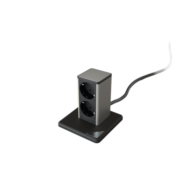 STAND UP 2xSHUKO SOCKET, BLACK/INOX