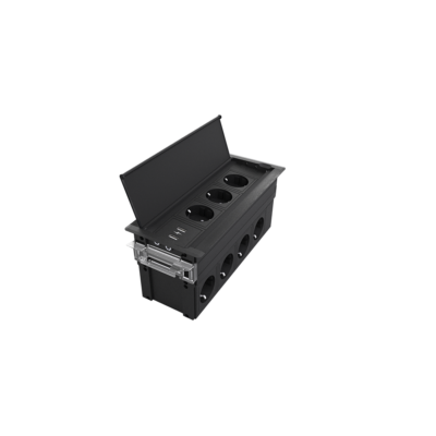KOMPAKT 12xSHUKO SOCKET, BLACK