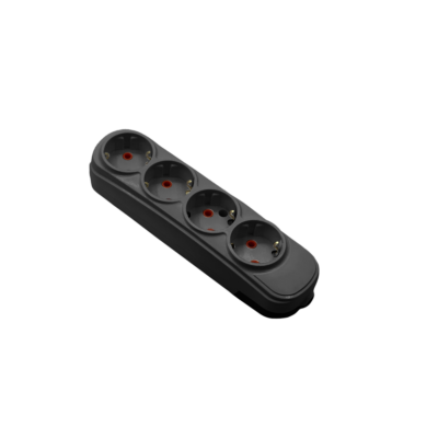 FOURFOLD MULTISOCKET HF 16A, BLACK