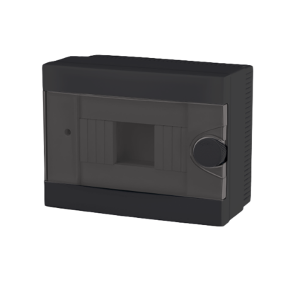 PLASTIC BOX FOR SURFACE MNT. 6 WAY (2-6), BLACK