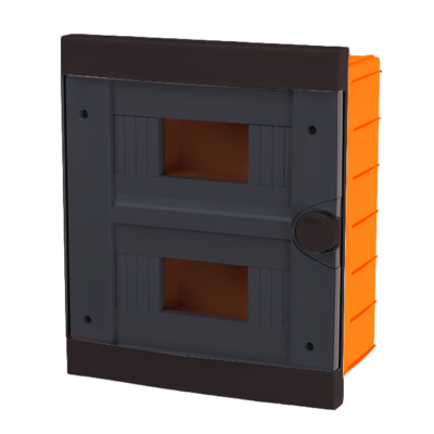 PLASTIC BOX FOR FLUSH MNT. 16 WAY (2X8), BLACK