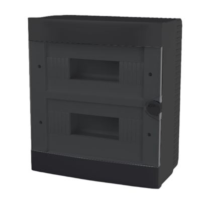 PLASTIC BOX FOR SURFACE MNT. 24 WAY (2X12), BLACK