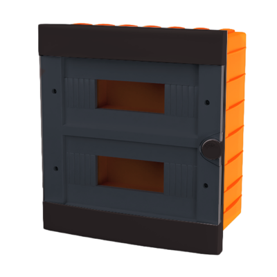 PLASTIC BOX FOR FLUSH MNT. 24 WAY (2X12), BLACK