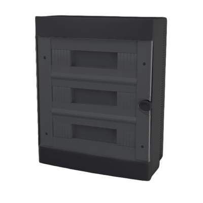 PLASTIC BOX FOR SURFACE MNT. 24 WAY (3X12), BLACK