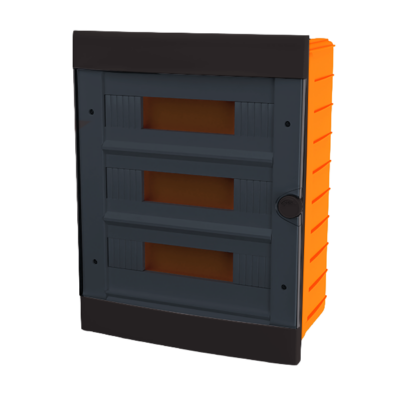 PLASTIC BOX FOR FLUSH MNT. 24 WAY (3X12), BLACK